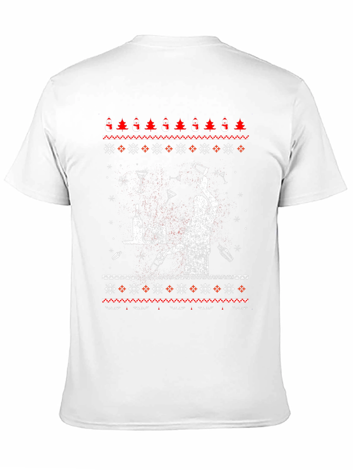 Bartender Ugly Christmas Sweater Graphic T-Shirt