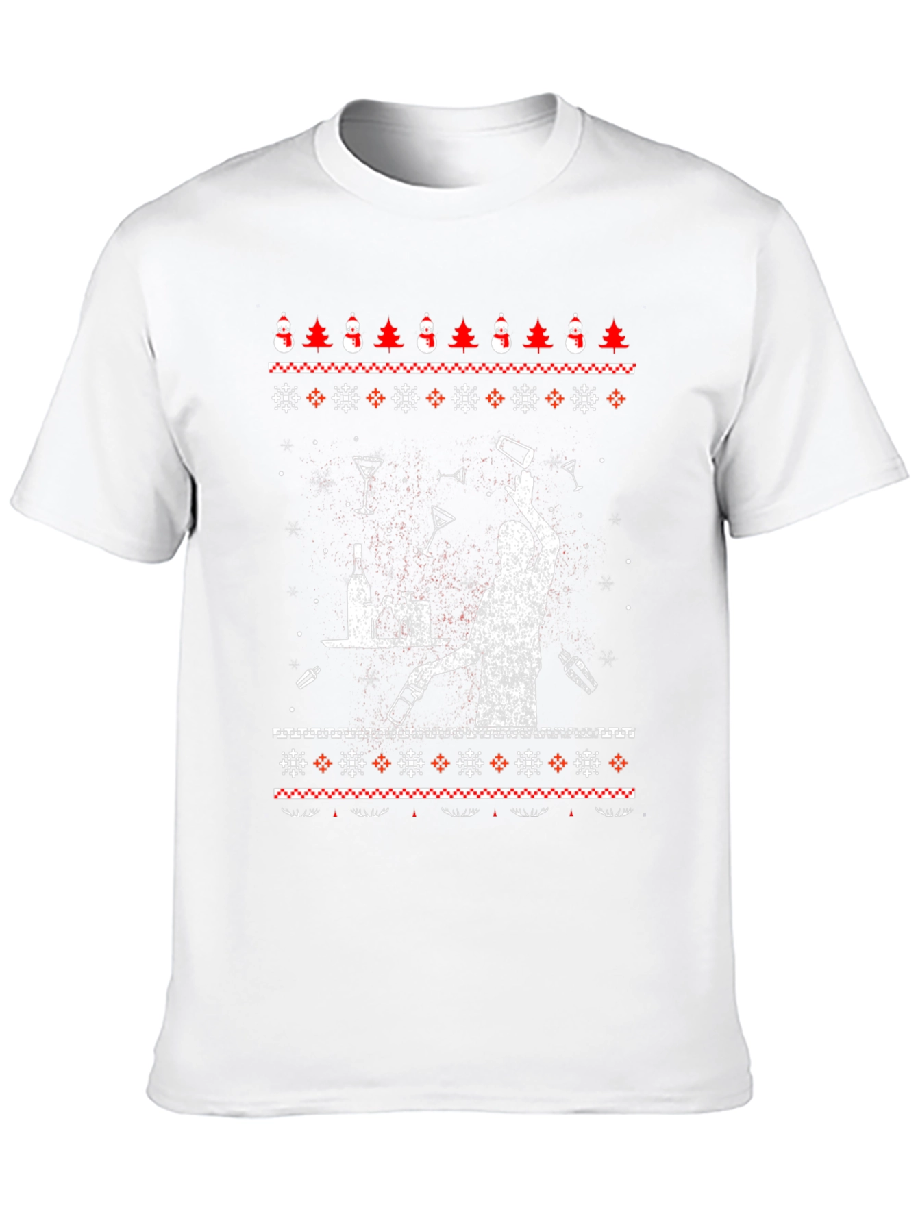 Bartender Ugly Christmas Sweater Graphic T-Shirt