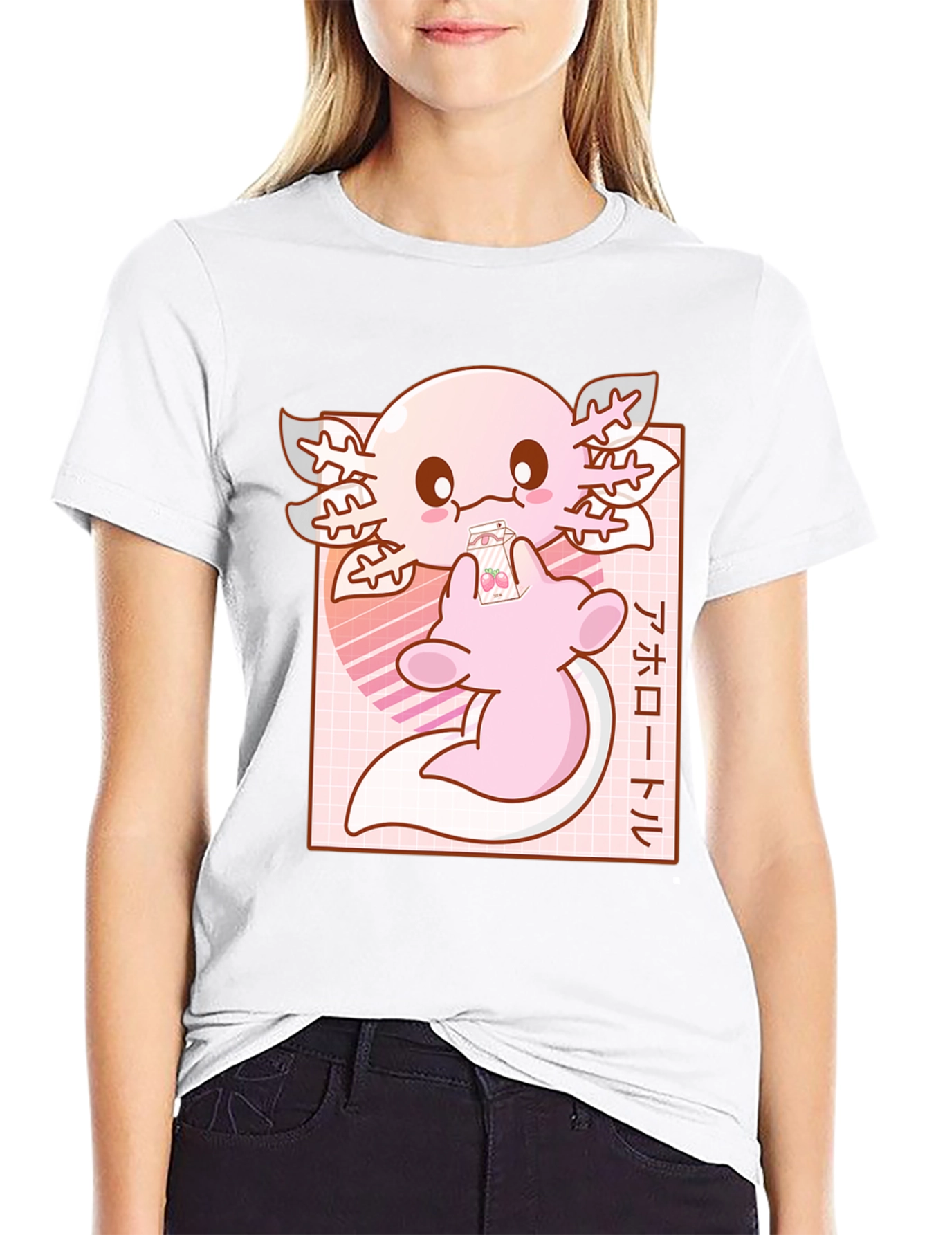 Axolotl Kawaii Anime T-Shirt