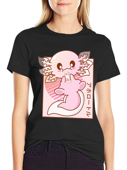 Axolotl Kawaii Anime T-Shirt