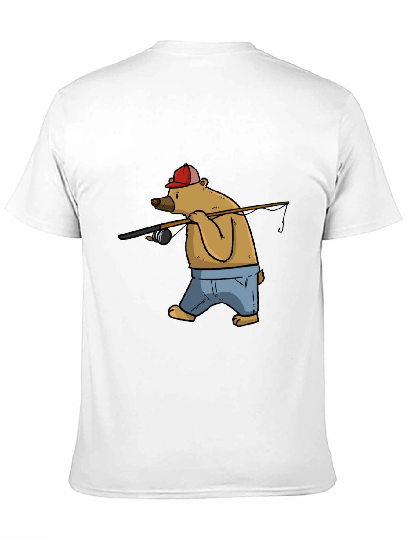 Bear Fishing T-Shirt - Cartoon Graphic Tee