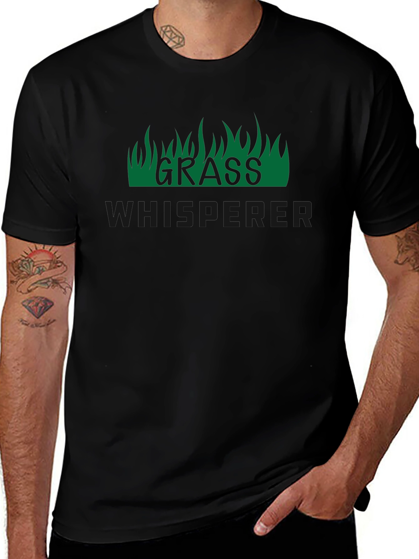 Grass Whisperer Graphic Tee - Black Crew Neck