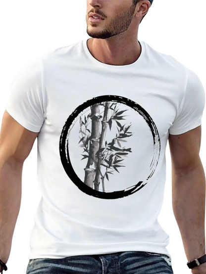 Zen Bamboo Circle Black T-Shirt