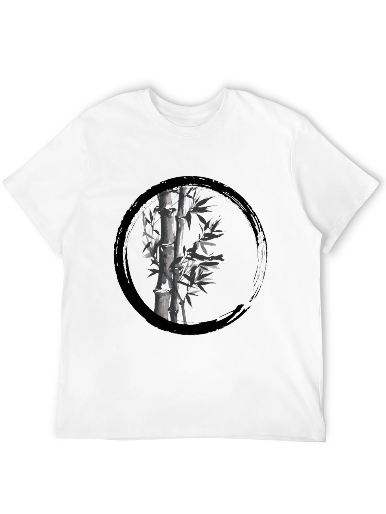 Zen Bamboo Circle Black T-Shirt