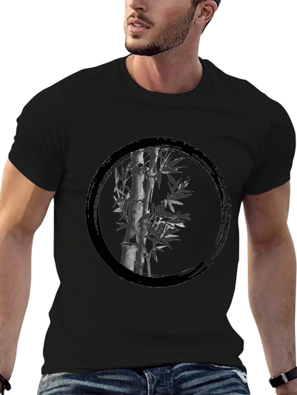 Zen Bamboo Circle Black T-Shirt