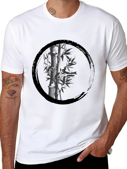 Zen Bamboo Circle Black T-Shirt