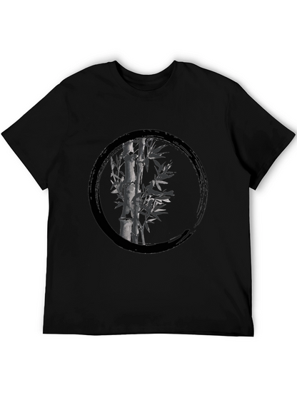 Zen Bamboo Circle Black T-Shirt