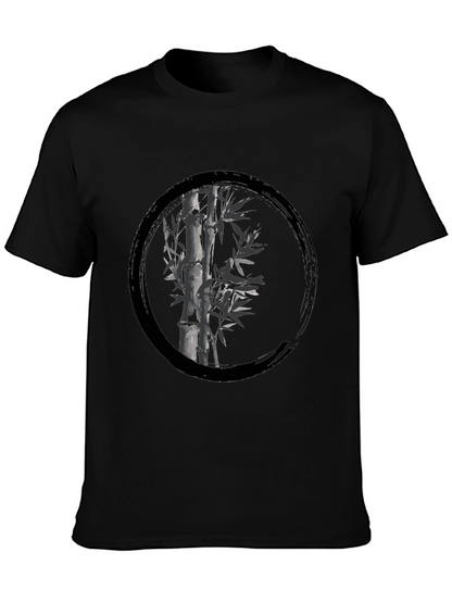 Zen Bamboo Circle Black T-Shirt