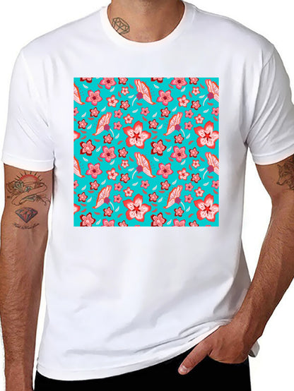 Floral Pattern T-Shirt Casual Graphic Tee