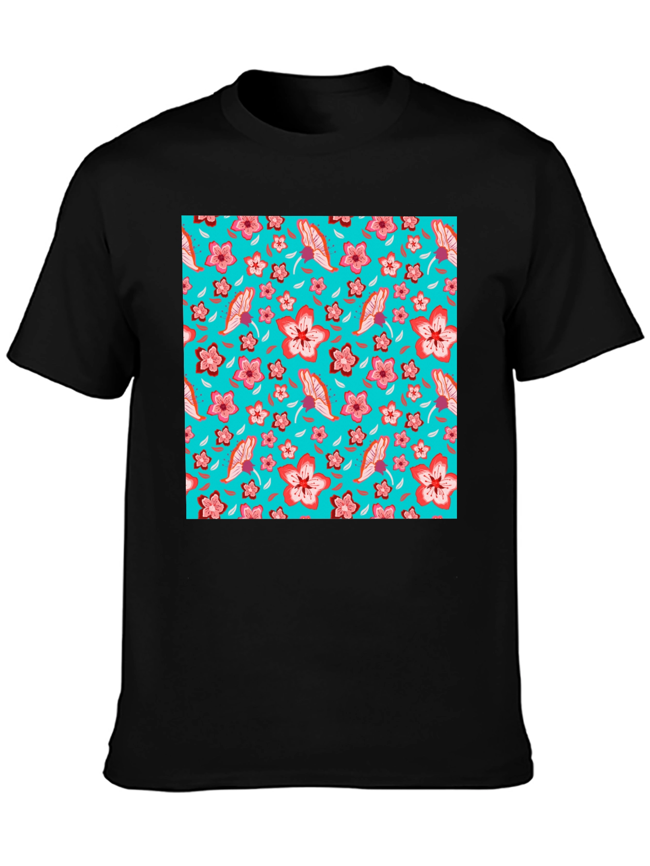 Floral Pattern T-Shirt Casual Graphic Tee