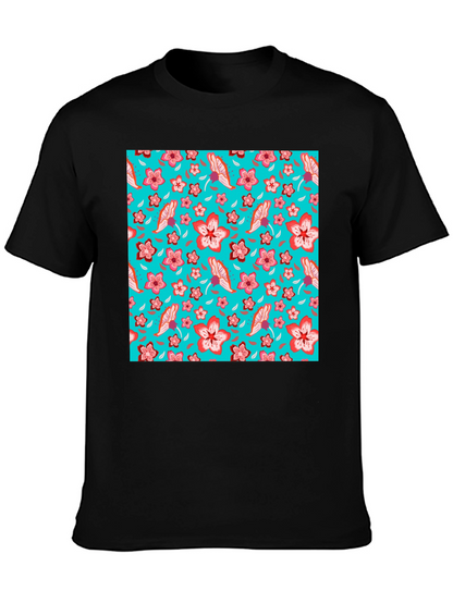 Floral Pattern T-Shirt Casual Graphic Tee
