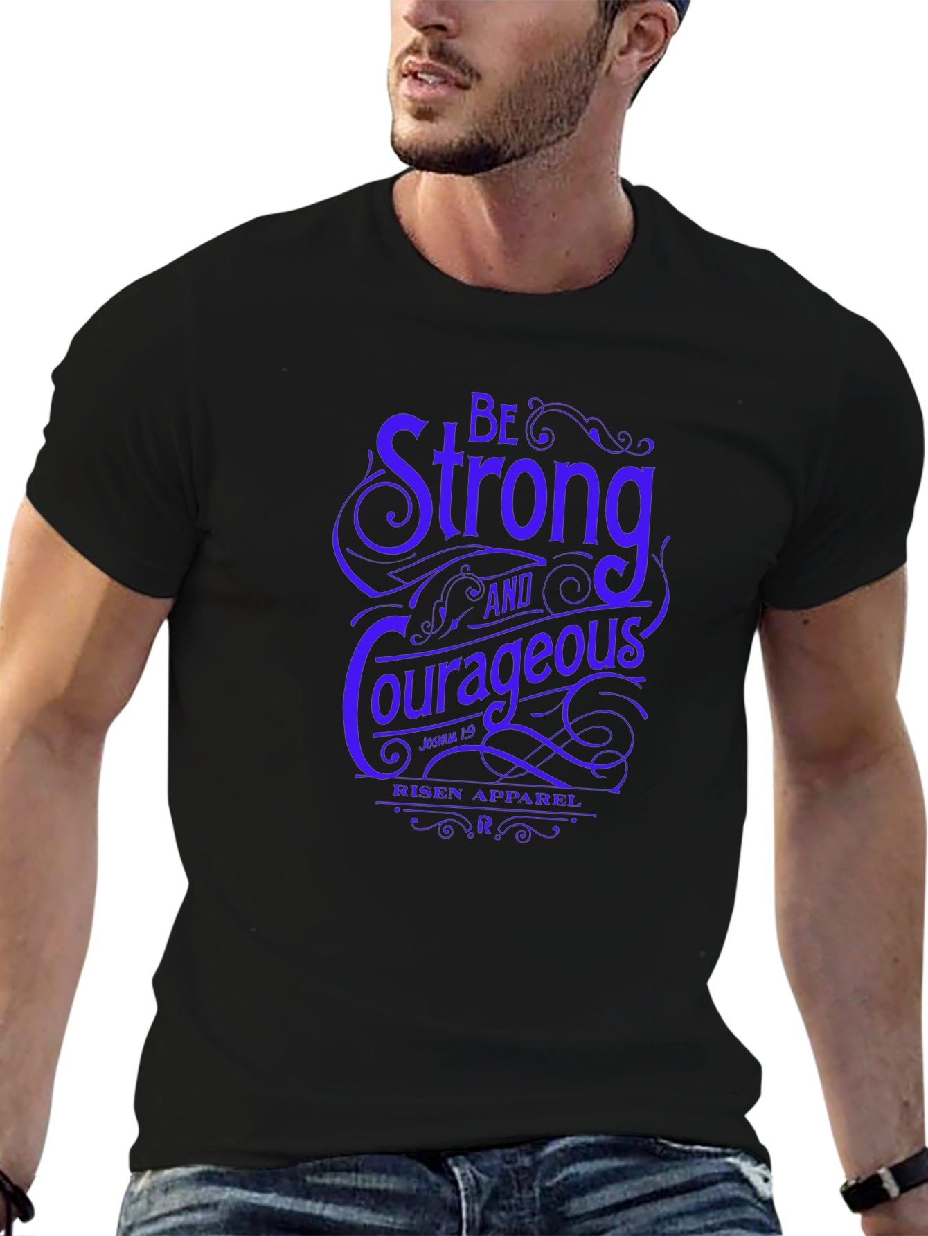 Be Strong & Courageous Graphic Tee - Religious T-Shirt