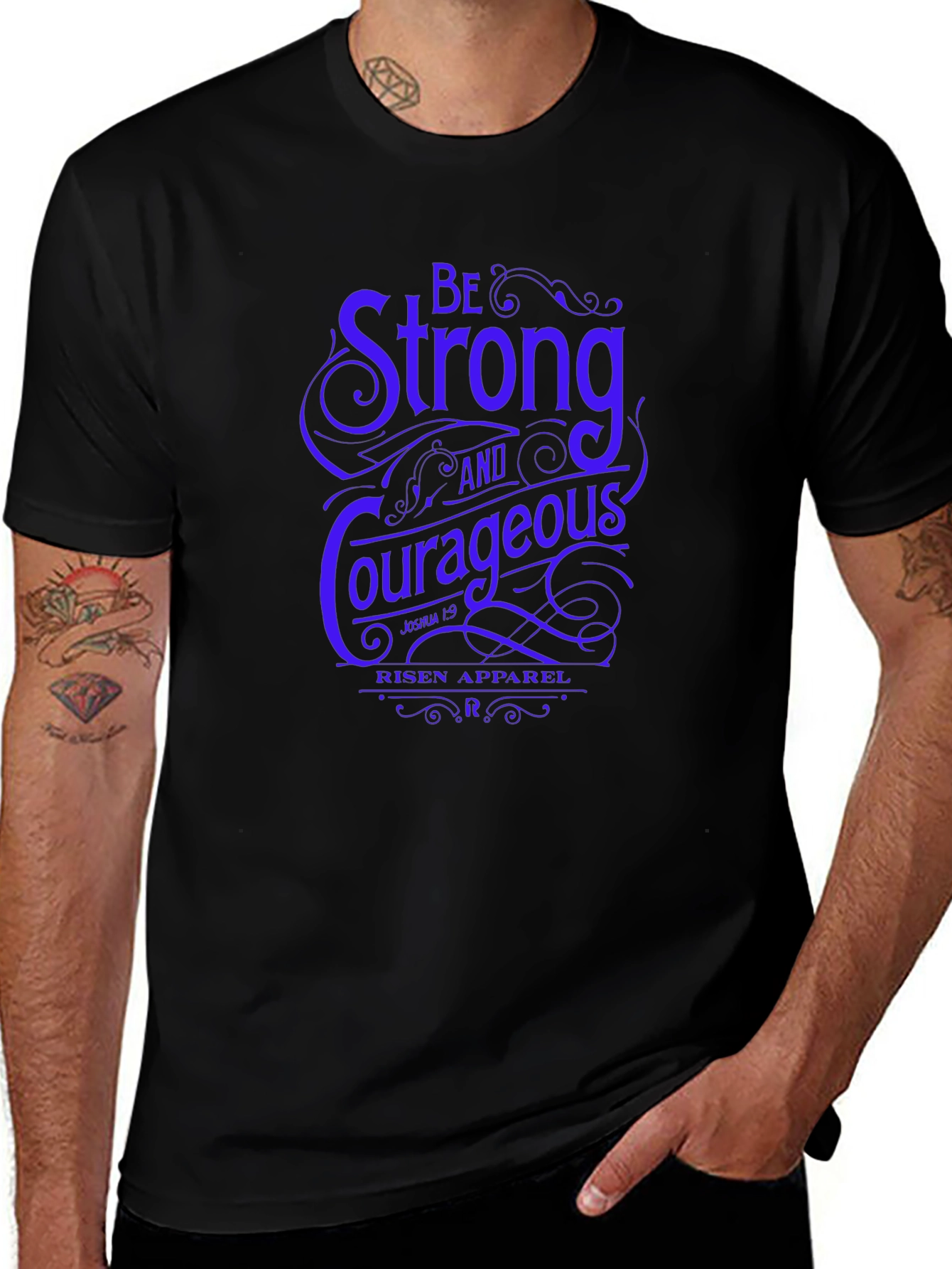 Be Strong & Courageous Graphic Tee - Religious T-Shirt