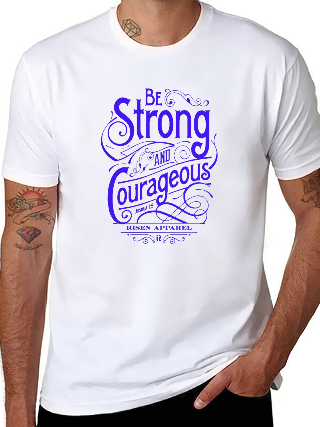Be Strong & Courageous Graphic Tee - Religious T-Shirt