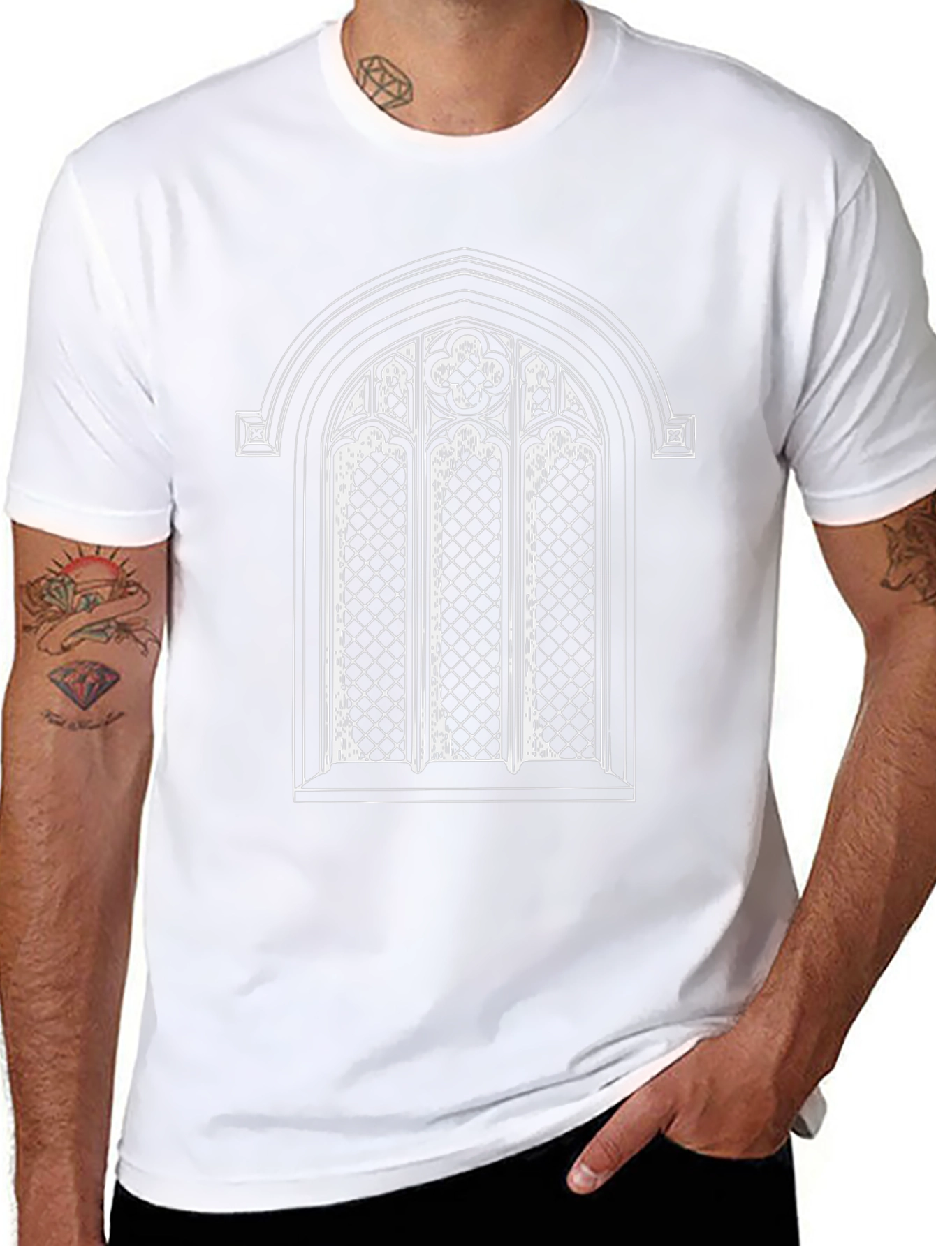 Gothic Window Graphic Tee - Black