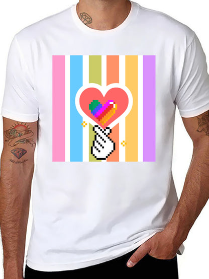 Pixel Heart & Hand T-Shirt - Black