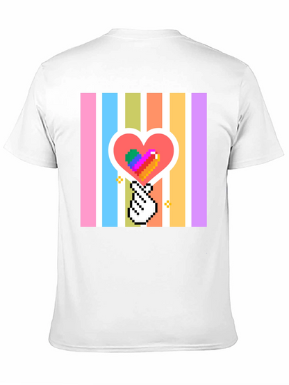 Pixel Heart & Hand T-Shirt - Black