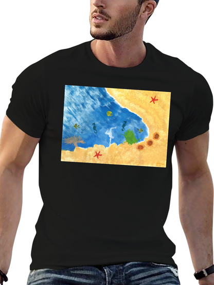 Beach Scene Graphic T-Shirt: Relaxed Style
