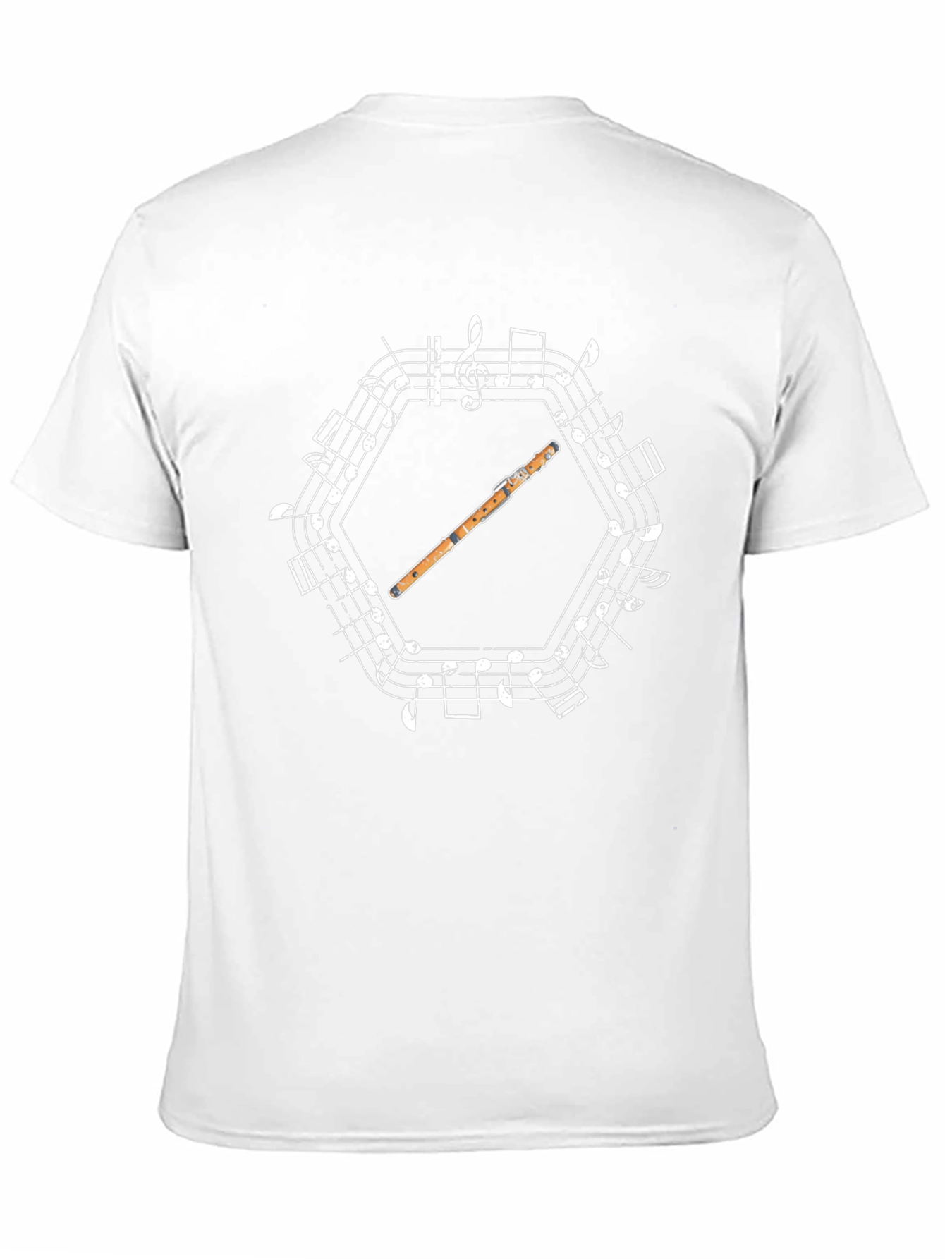 Musical Flute Tee - Black Cotton Comfort