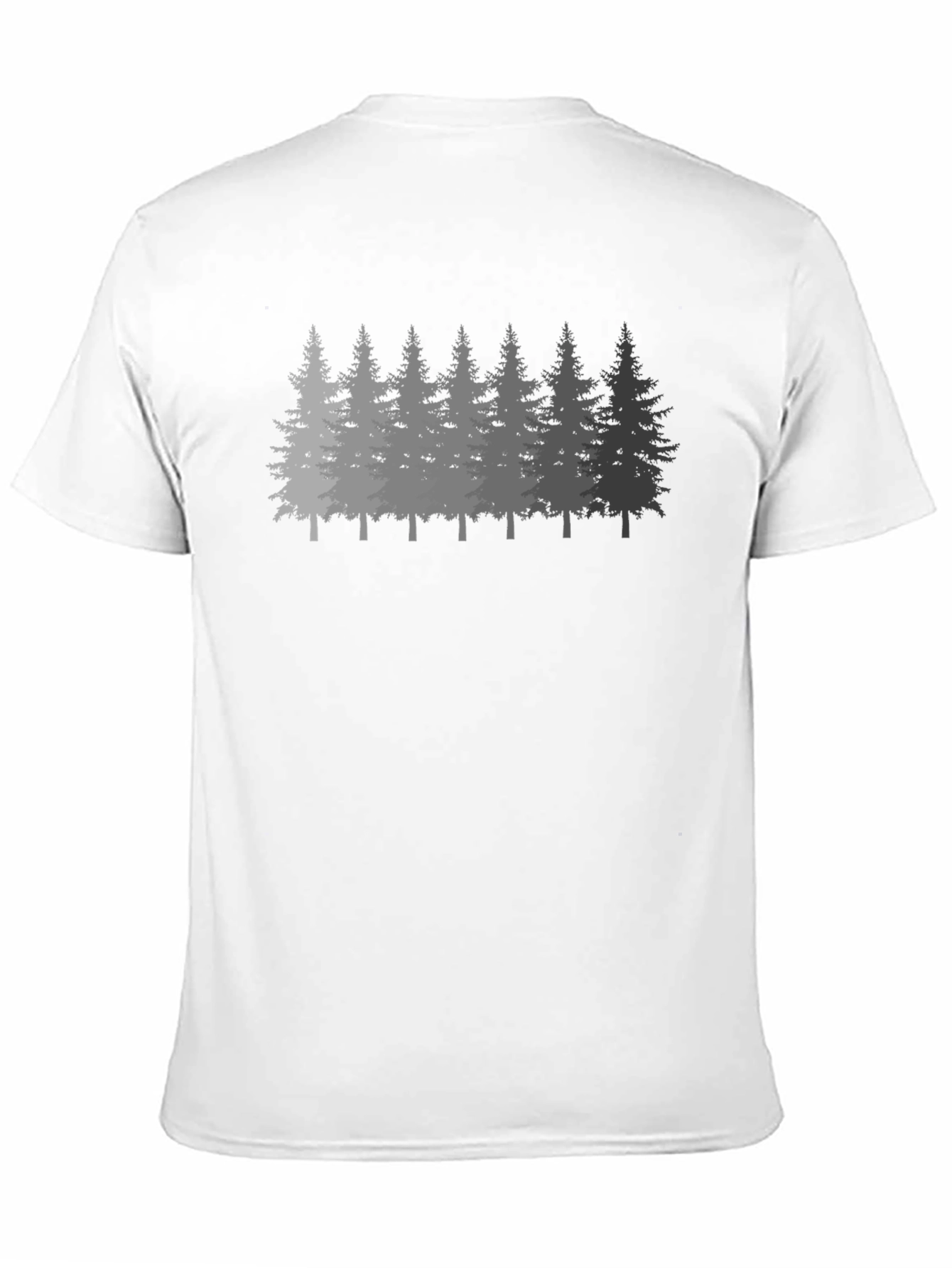 Mens Forest Print Black Crew Neck T-Shirt
