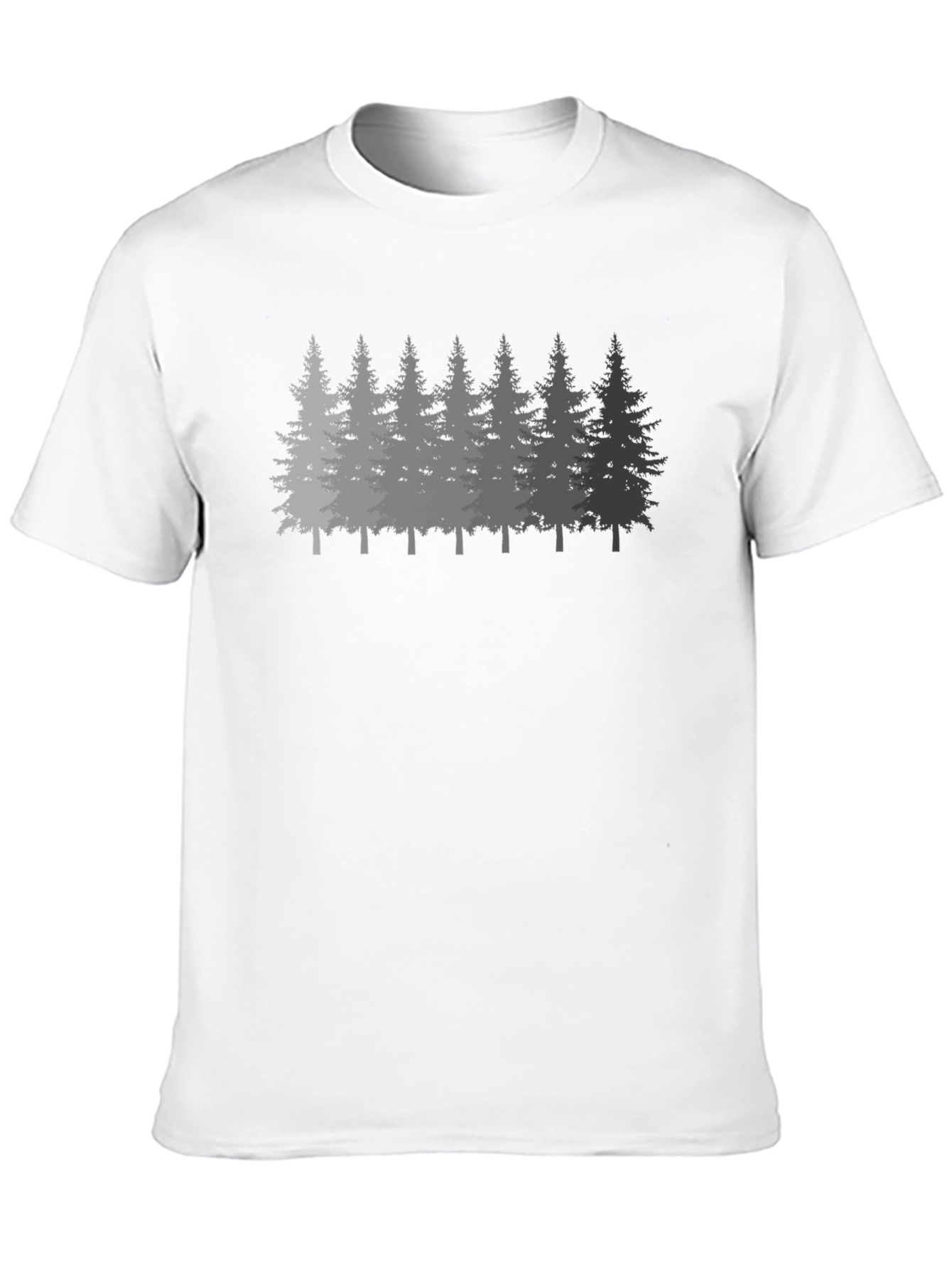 Mens Forest Print Black Crew Neck T-Shirt