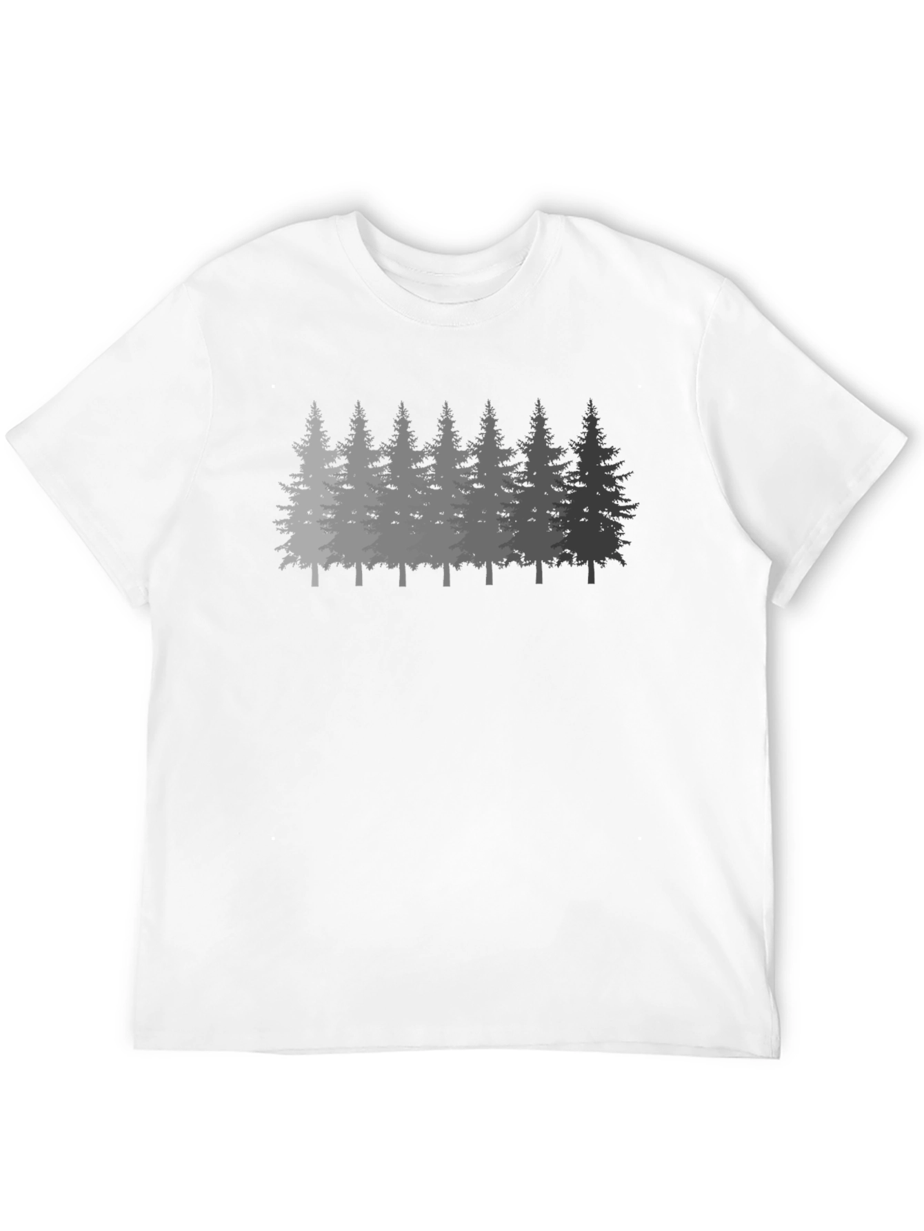 Mens Forest Print Black Crew Neck T-Shirt