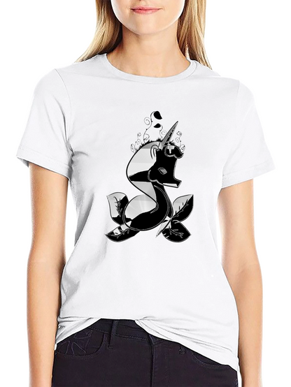 Mens Black T-Shirt with Unicorn Design