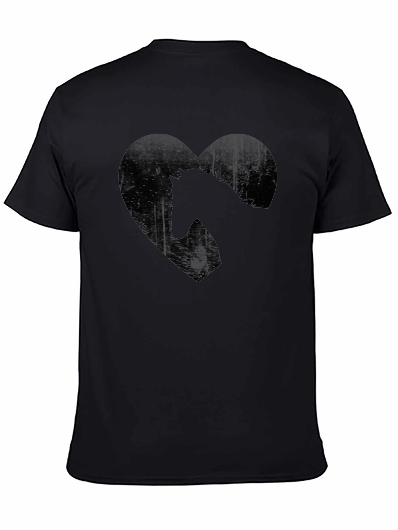 Horse Heart Graphic Tee - Black Casual T-Shirt
