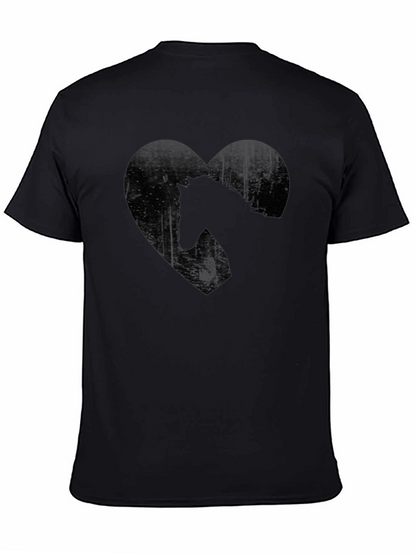 Horse Heart Graphic Tee - Black Casual T-Shirt