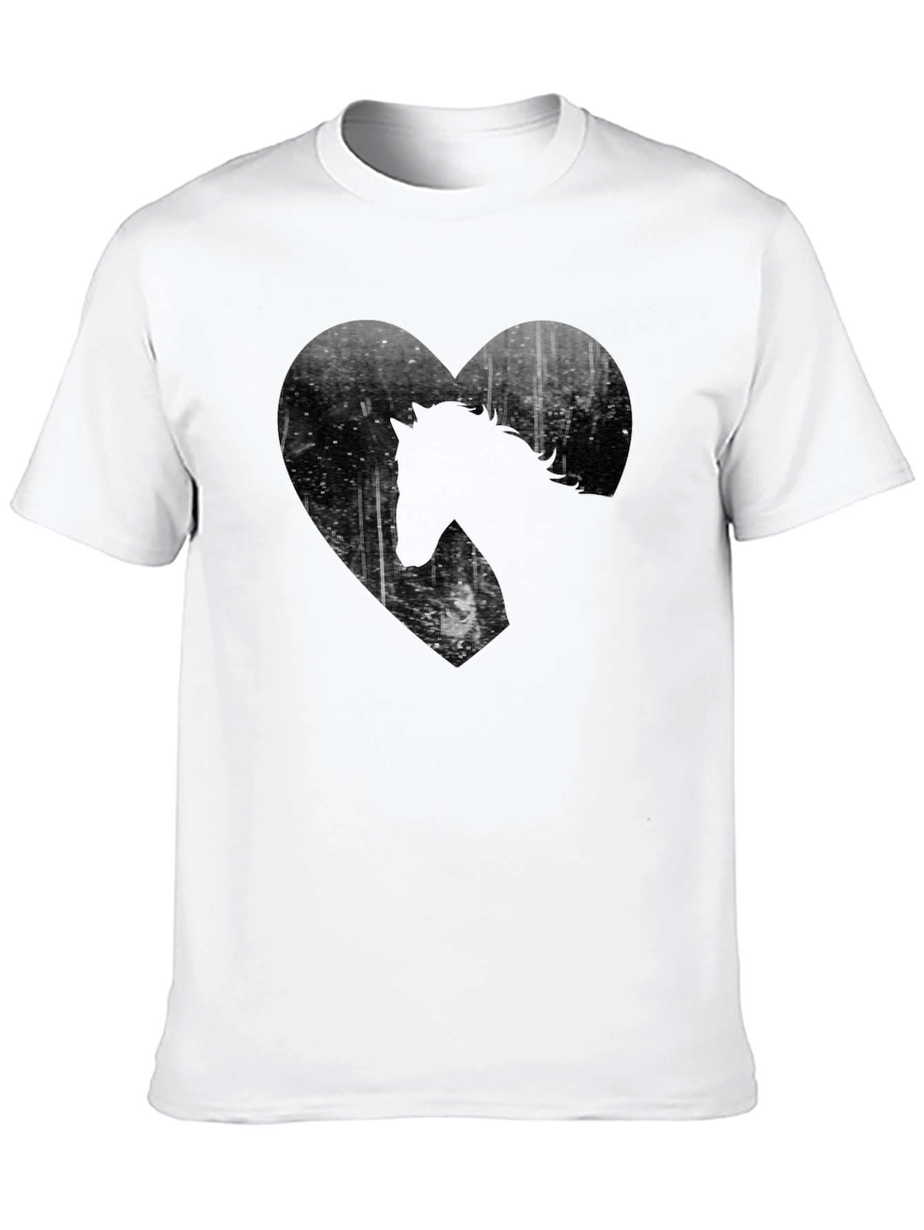 Horse Heart Graphic Tee - Black Casual T-Shirt