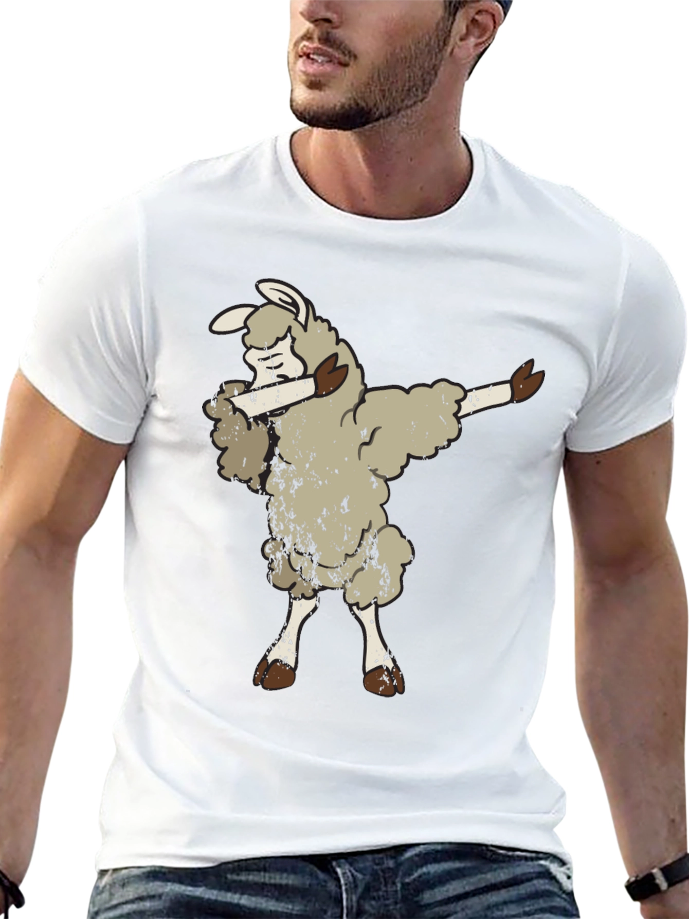 Dabbing Sheep Graphic Tee - Funny Animal T-Shirt