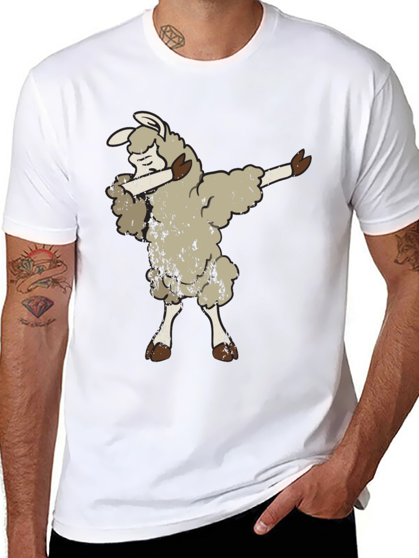 Dabbing Sheep Graphic Tee - Funny Animal T-Shirt