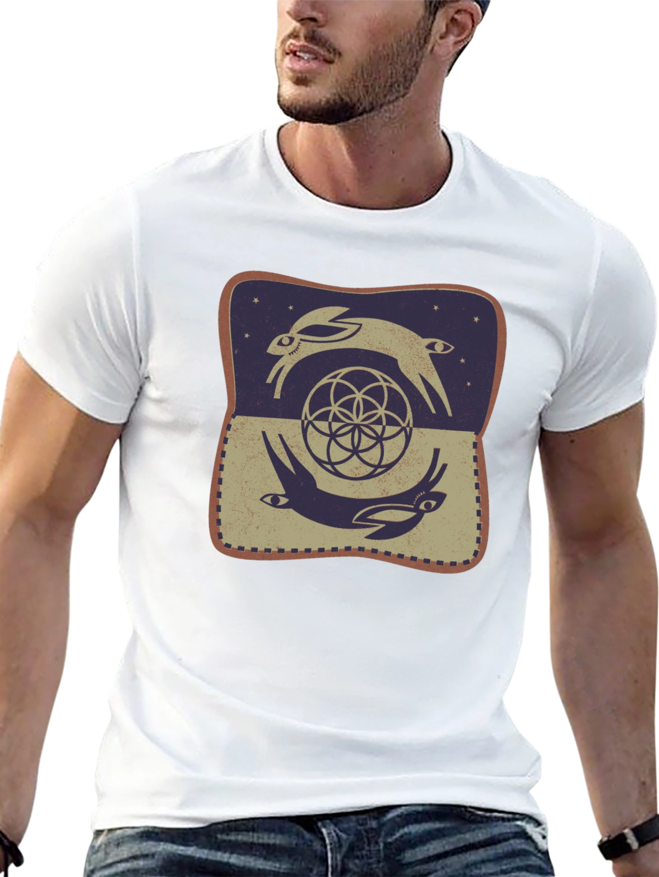 Rabbit Geometric T-Shirt - Graphic Tee