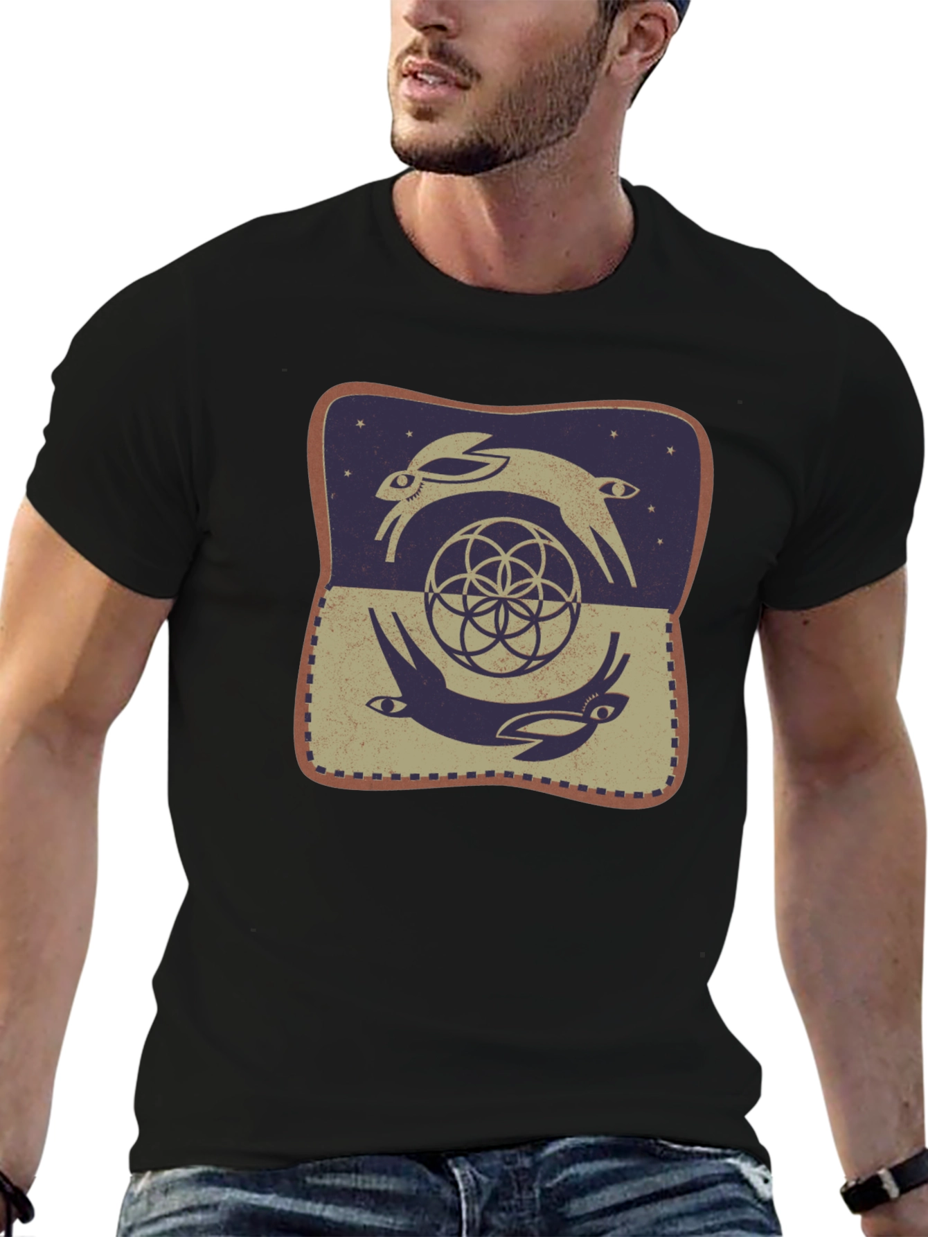 Rabbit Geometric T-Shirt - Graphic Tee