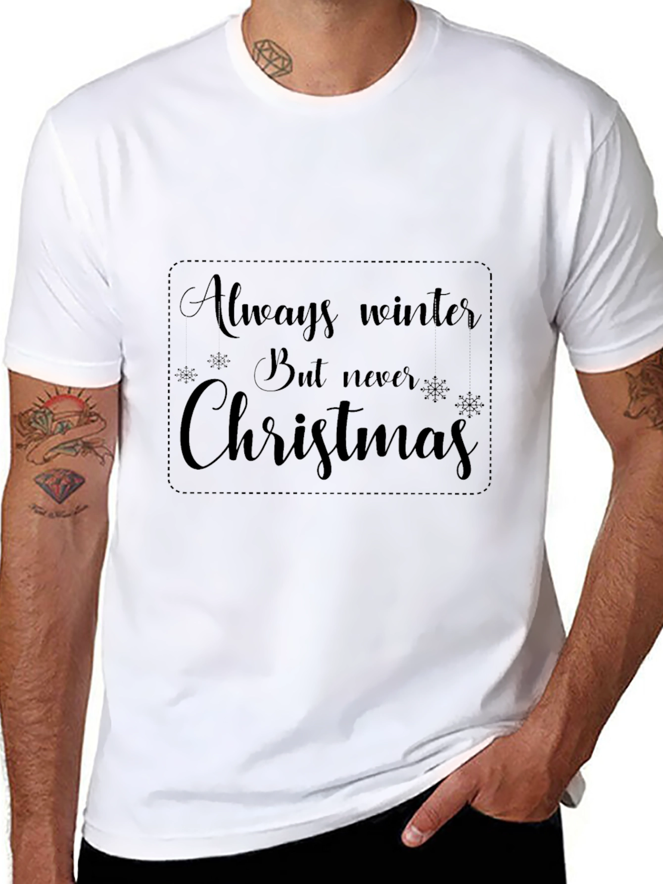 Always Winter Never Christmas Black Graphic T-Shirt