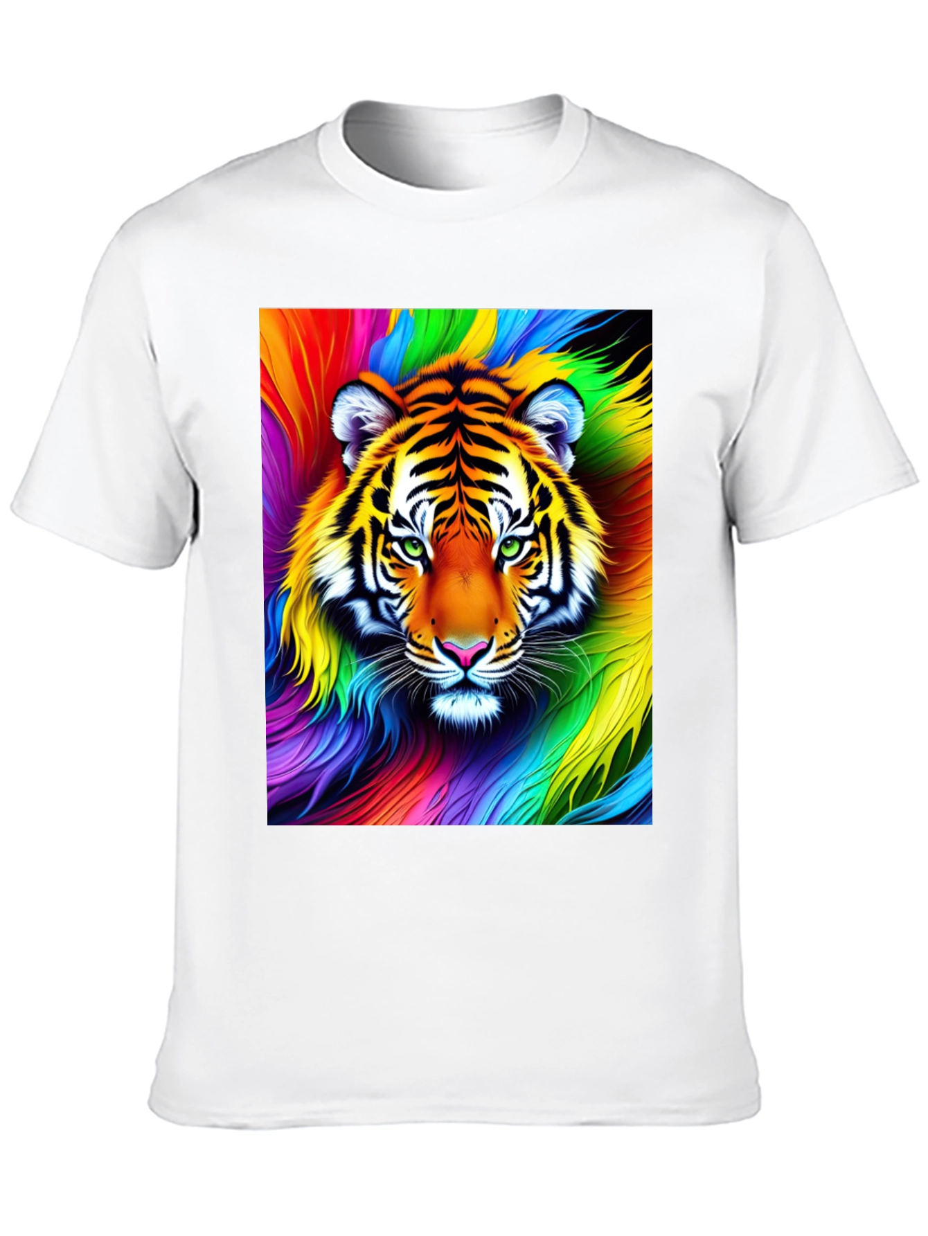 Rainbow Tiger Graphic Tee - Vibrant Unisex Shirt