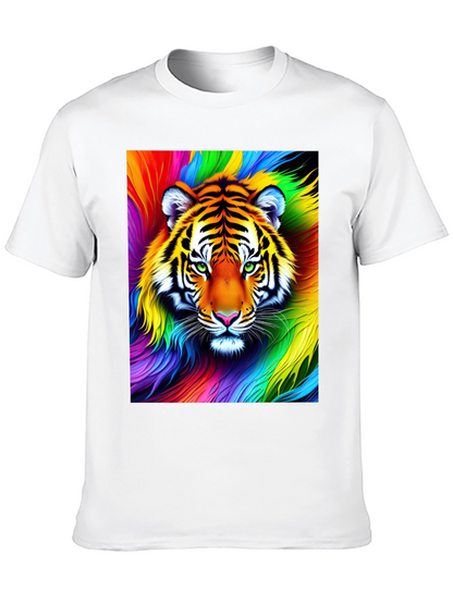 Rainbow Tiger Graphic Tee - Vibrant Unisex Shirt