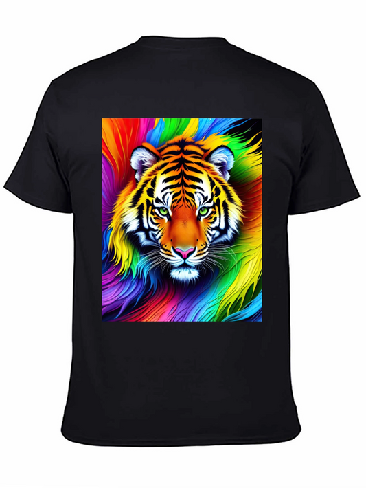 Rainbow Tiger Graphic Tee - Vibrant Unisex Shirt