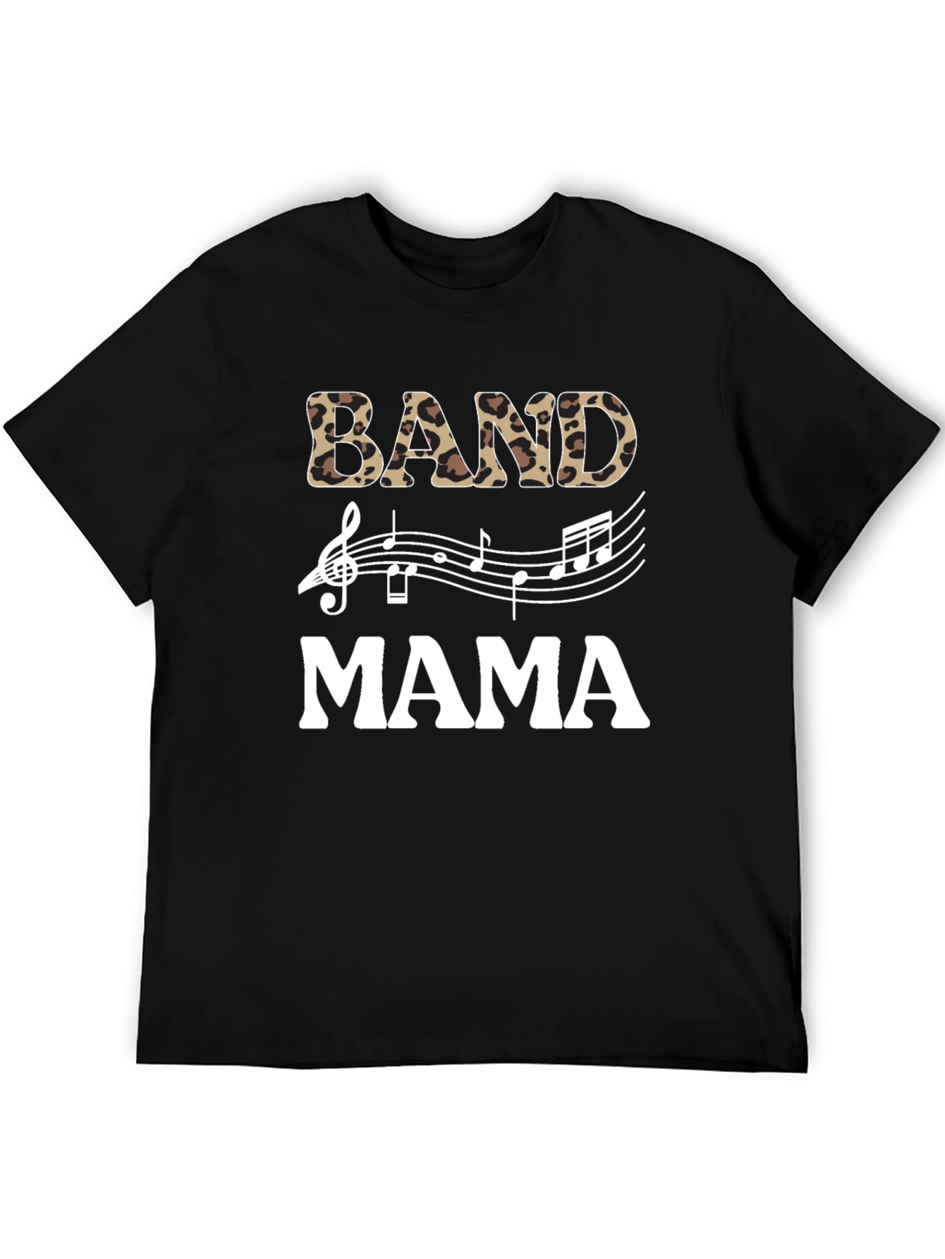 Band Mama Leopard Print Music T-Shirt