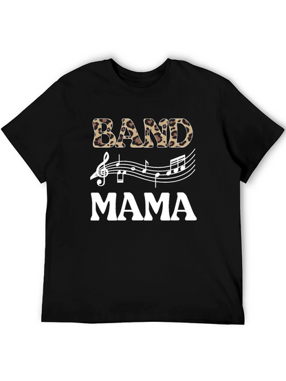 Band Mama Leopard Print Music T-Shirt