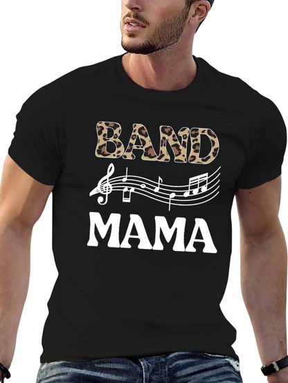 Band Mama Leopard Print Music T-Shirt