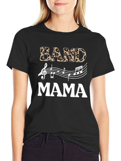 Band Mama Leopard Print Music T-Shirt