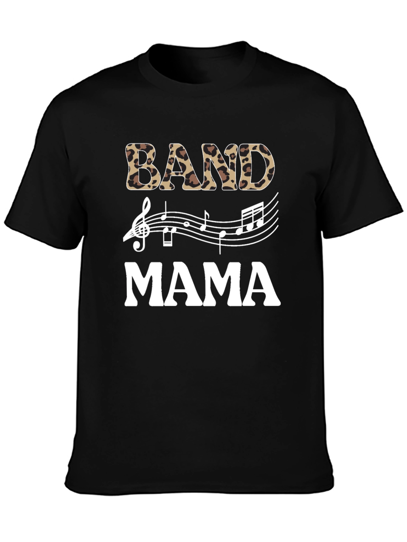 Band Mama Leopard Print Music T-Shirt
