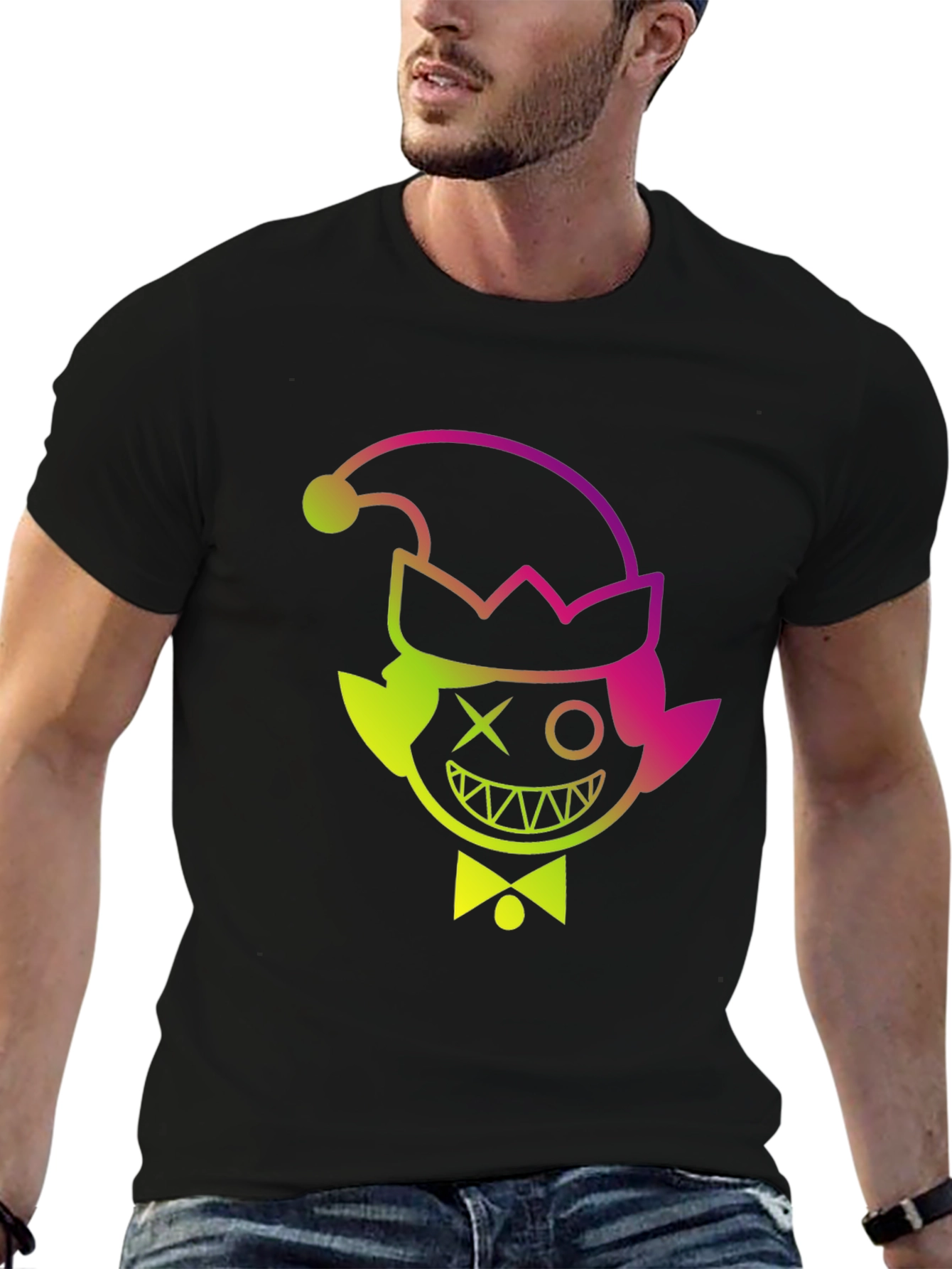 Elf Mischief Tee: Gradient Graphic Print