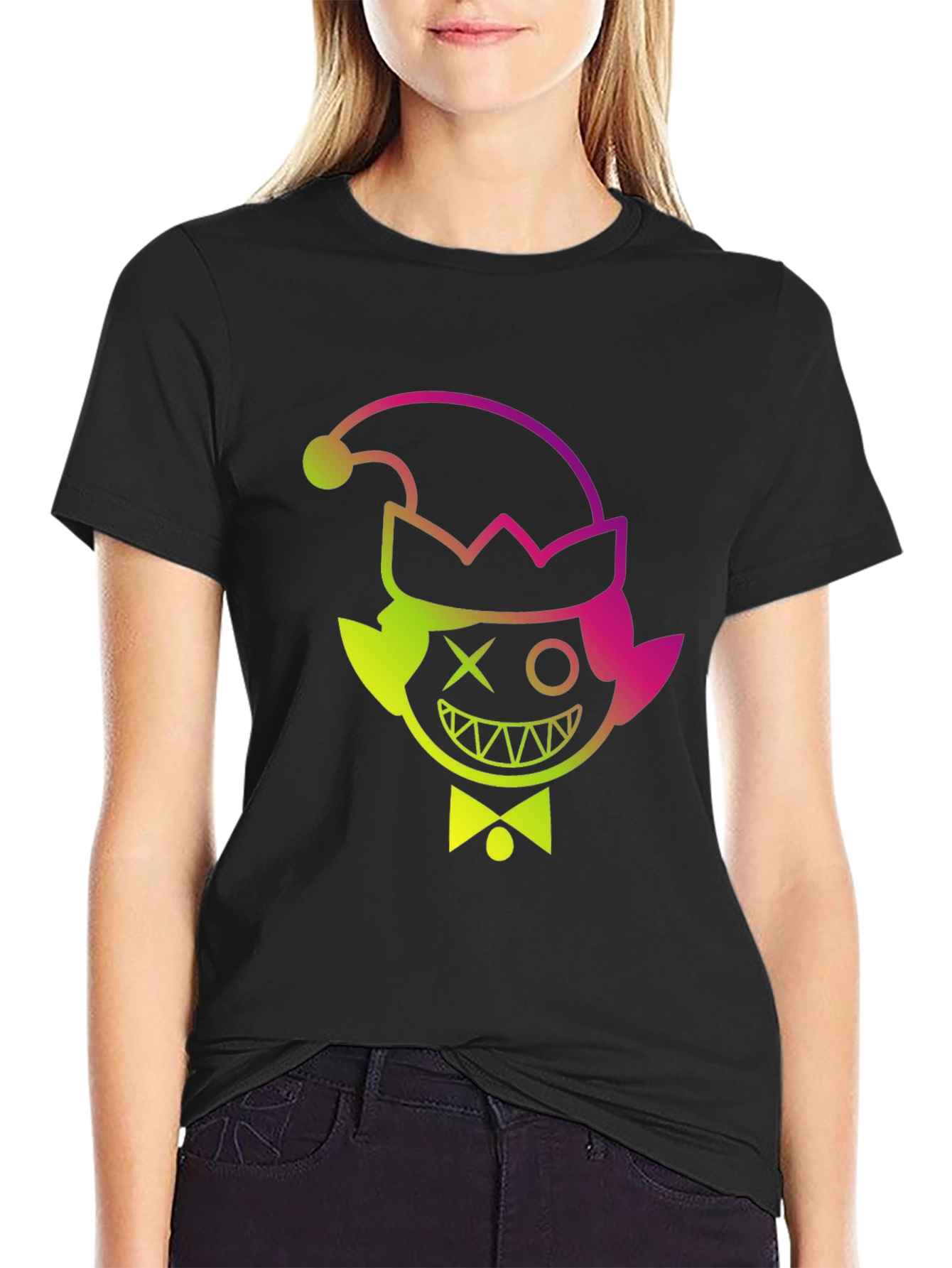 Elf Mischief Tee: Gradient Graphic Print