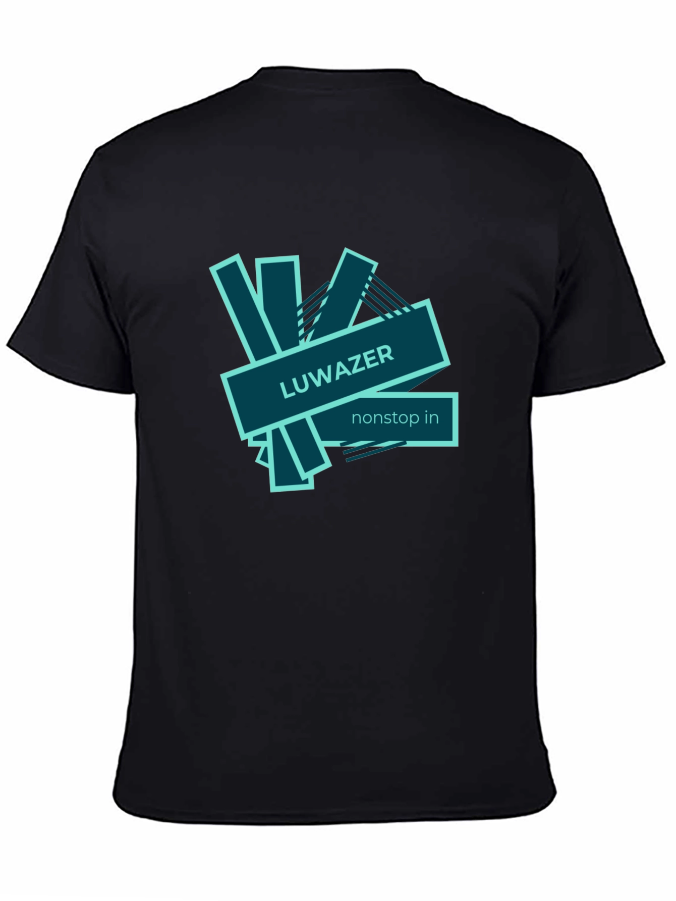 LUWAZER Mens Black Graphic Tee - Nonstop In