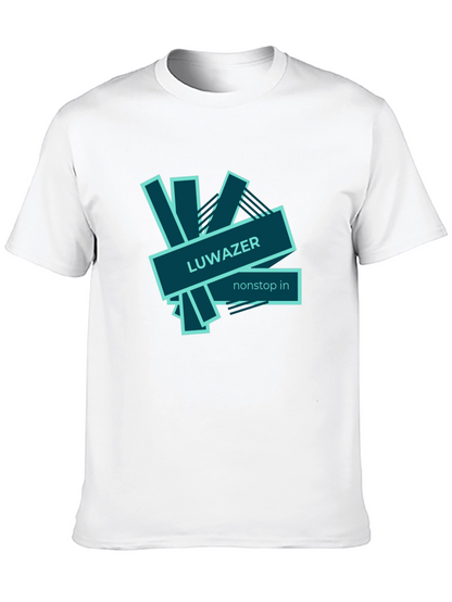 LUWAZER Mens Black Graphic Tee - Nonstop In