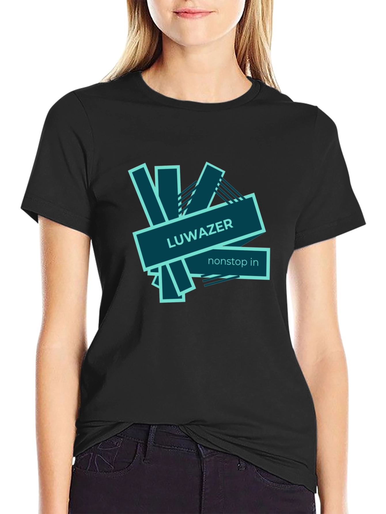LUWAZER Mens Black Graphic Tee - Nonstop In