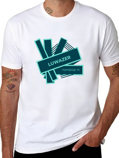 LUWAZER Mens Black Graphic Tee - Nonstop In