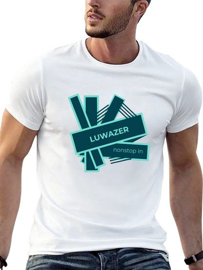 LUWAZER Mens Black Graphic Tee - Nonstop In